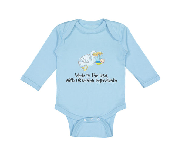 Long Sleeve Bodysuit Baby Made in The Usa with Ukrainian Ingredients Cotton