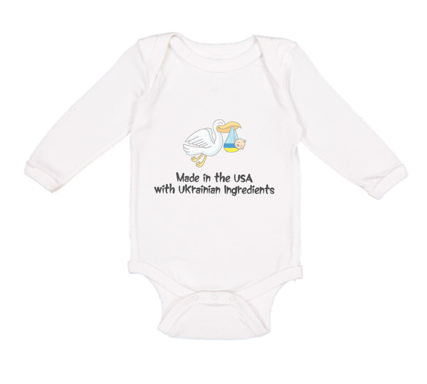 Long Sleeve Bodysuit Baby Made in The Usa with Ukrainian Ingredients Cotton