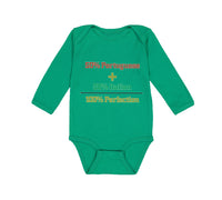 Long Sleeve Bodysuit Baby 50% Portuguese 50% Italian = 100% Perfection Cotton - Cute Rascals