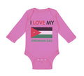 Long Sleeve Bodysuit Baby I Love My Jordanian Dad Style A Boy & Girl Clothes