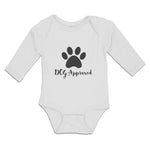 Long Sleeve Bodysuit Baby Dog Approved with Paw Silhouette Boy & Girl Clothes - Cute Rascals