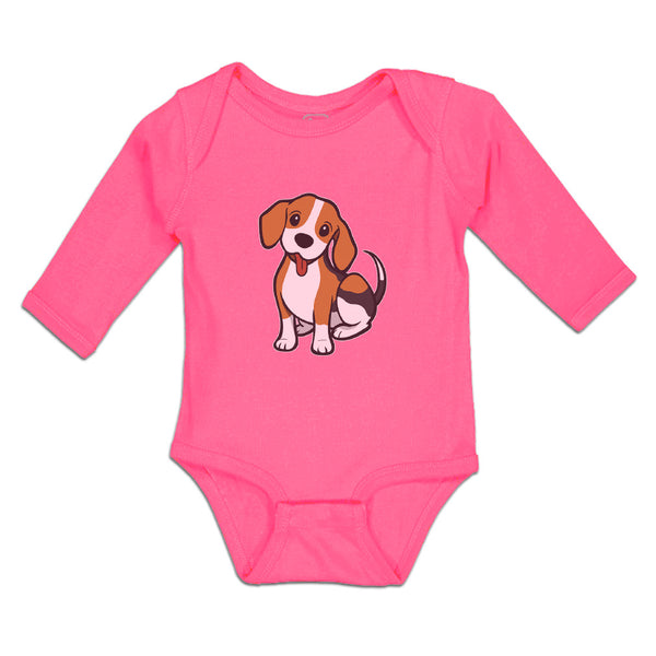 Long Sleeve Bodysuit Baby Cute Little Puppy Dog Love with Toungue out Cotton - Cute Rascals