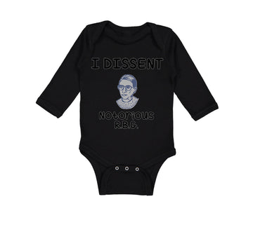 Long Sleeve Bodysuit Baby I Dissent Notorious R.B.G Ruth Bader Ginsburg Cotton