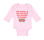 Long Sleeve Bodysuit Baby The Wheels on The Bus Go Round and Round Cotton