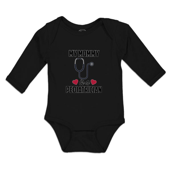 Long Sleeve Bodysuit Baby My Mommy Pediatrician Stethoscope Red Hearts Cotton