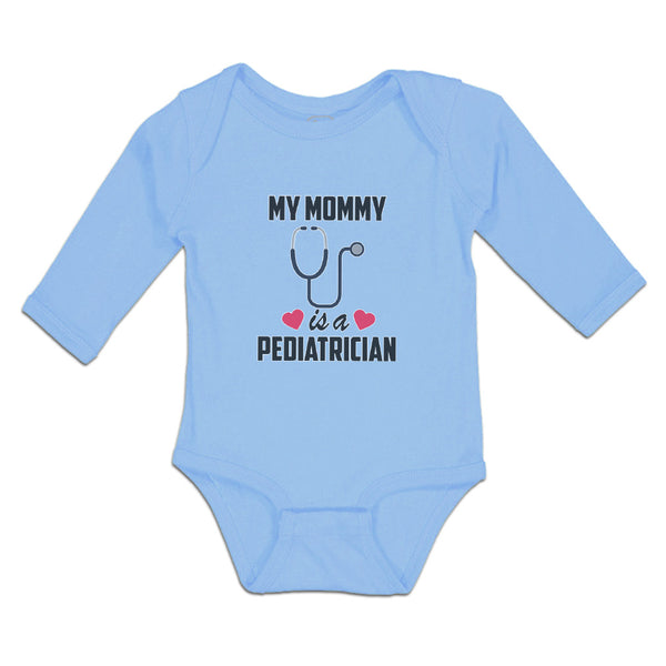 Long Sleeve Bodysuit Baby My Mommy Pediatrician Stethoscope Red Hearts Cotton