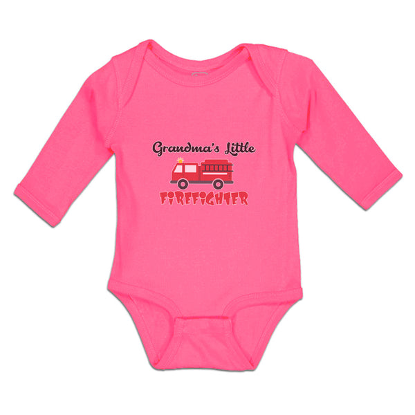 Long Sleeve Bodysuit Baby Grandma's Little Firefighter with Working Vehicle - Cute Rascals