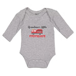 Long Sleeve Bodysuit Baby Grandma's Little Firefighter with Working Vehicle - Cute Rascals