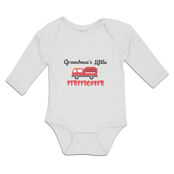 Long Sleeve Bodysuit Baby Grandma's Little Firefighter with Working Vehicle - Cute Rascals