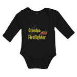 Long Sleeve Bodysuit Baby Grandpa Firefighter Profession Vehicle Cotton - Cute Rascals