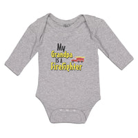 Long Sleeve Bodysuit Baby Grandpa Firefighter Profession Vehicle Cotton - Cute Rascals