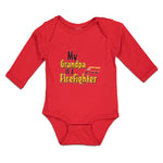 Long Sleeve Bodysuit Baby Grandpa Firefighter Profession Vehicle Cotton - Cute Rascals