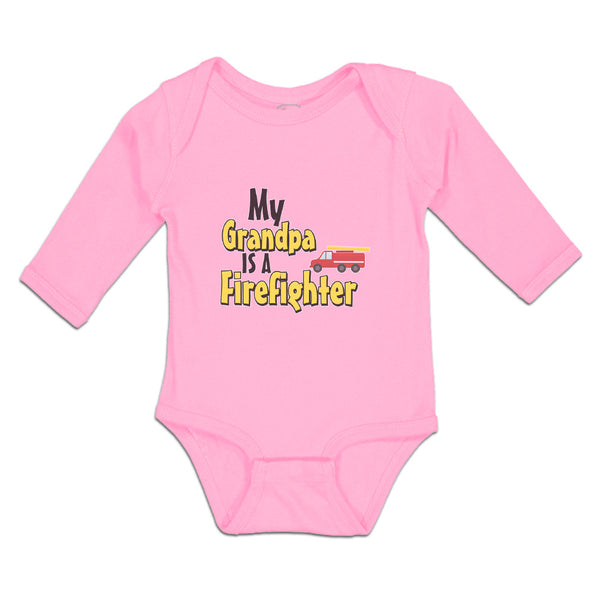 Long Sleeve Bodysuit Baby Grandpa Firefighter Profession Vehicle Cotton - Cute Rascals