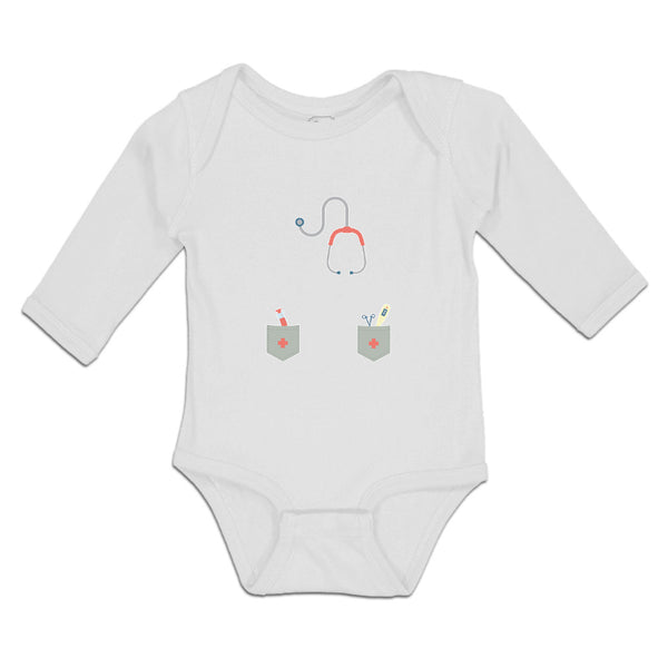 Long Sleeve Bodysuit Baby Doctor Costume with Medical Equipment and Stethoscope - Cute Rascals