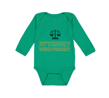 Long Sleeve Bodysuit Baby Attorney Work Product Style C Funny Humor Cotton