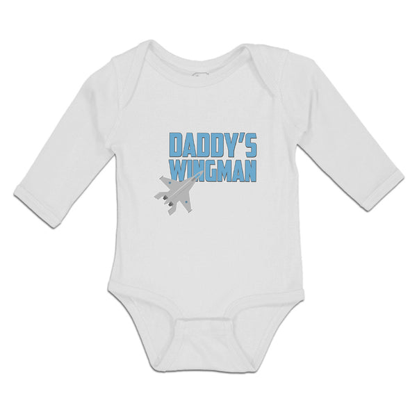 Long Sleeve Bodysuit Baby Daddy's Wingman Airplane Boy & Girl Clothes Cotton - Cute Rascals