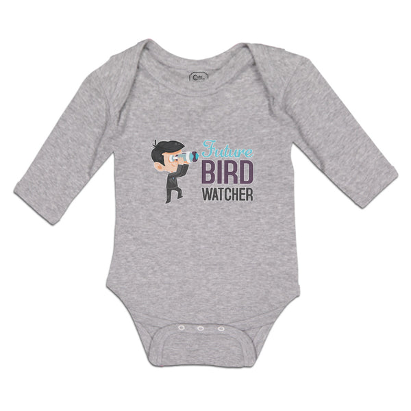Long Sleeve Bodysuit Baby Future Bird Watcher Boy with Binoculars Cotton - Cute Rascals