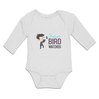 Long Sleeve Bodysuit Baby Future Bird Watcher Boy with Binoculars Cotton - Cute Rascals