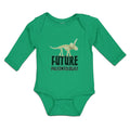 Long Sleeve Bodysuit Baby Paleontologist Dinosaur Skull Skeleton Cotton