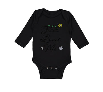 Long Sleeve Bodysuit Baby Jesus Loves Me Christian Jesus Boy & Girl Clothes