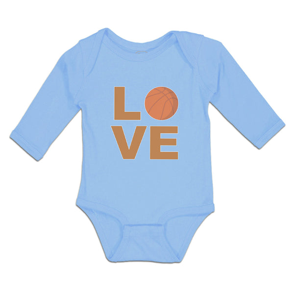 Long Sleeve Bodysuit Baby Love Basketball Ball Sports Boy & Girl Clothes Cotton