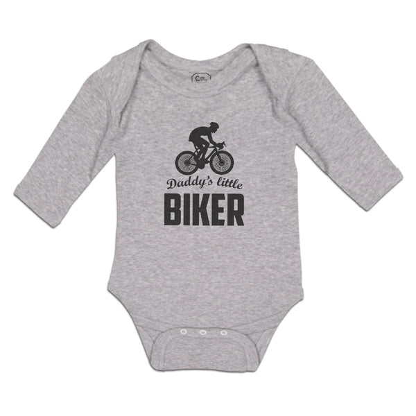 Long Sleeve Bodysuit Baby Daddy's Little Biker Sport Cycling Silhouette Cotton - Cute Rascals