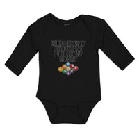 Long Sleeve Bodysuit Baby Grow Wanna Pool My Mommy Sport Tenpin Balls Cotton - Cute Rascals