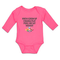 Long Sleeve Bodysuit Baby Grow Wanna Pool My Mommy Sport Tenpin Balls Cotton - Cute Rascals