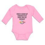 Long Sleeve Bodysuit Baby Grow Wanna Pool My Mommy Sport Tenpin Balls Cotton - Cute Rascals