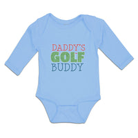 Long Sleeve Bodysuit Baby Daddy's Golf Buddy with Grass Sports Flag Cotton - Cute Rascals
