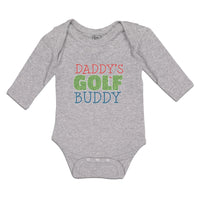 Long Sleeve Bodysuit Baby Daddy's Golf Buddy with Grass Sports Flag Cotton - Cute Rascals