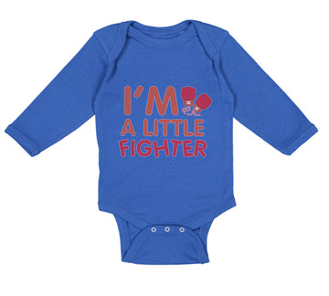 Long Sleeve Bodysuit Baby I'M A Little Fighter Box Boxing Boxer Cotton