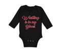 Long Sleeve Bodysuit Baby Wrestling Is in My Blood Sport Wrestling Style B