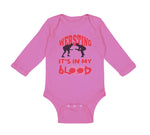 Long Sleeve Bodysuit Baby Wrestling Is in My Blood Sport Wrestling Style C