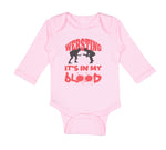 Long Sleeve Bodysuit Baby Wrestling Is in My Blood Sport Wrestling Style C