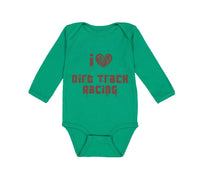 Long Sleeve Bodysuit Baby I Love Dirt Track Racing Boy & Girl Clothes Cotton