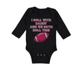 Long Sleeve Bodysuit Baby I Roll with Daddy and We Both Roll Tide Cotton