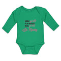 Long Sleeve Bodysuit Baby Some Girls Play House Real Girls Go Racing Cotton