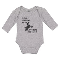 Long Sleeve Bodysuit Baby Dirtbike Rider Daddy Sports Bike Riding Cotton - Cute Rascals