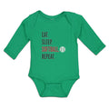 Long Sleeve Bodysuit Baby Eat. Sleep. Softball. Repeat. Sports Ball Cotton