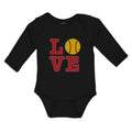 Long Sleeve Bodysuit Baby Love Sports Baseball Ball Boy & Girl Clothes Cotton