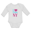 Long Sleeve Bodysuit Baby I Love Ny Heart New York City Boy & Girl Clothes