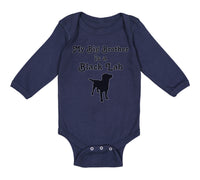 Long Sleeve Bodysuit Baby My Big Brother Is A Black Lab Dog Lover Pet Cotton