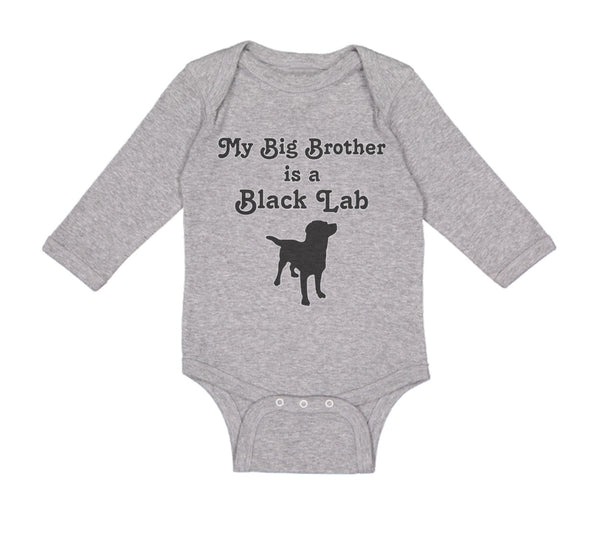 Long Sleeve Bodysuit Baby My Big Brother Is A Black Lab Dog Lover Pet Cotton