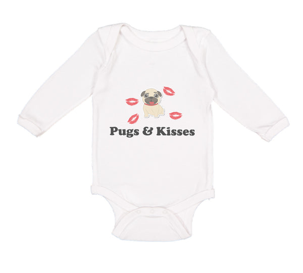 Long Sleeve Bodysuit Baby Pug and Kisses Dog Lover Pet Boy & Girl Clothes Cotton