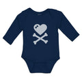 Long Sleeve Bodysuit Baby Crossbone Hearth with Bow Boy & Girl Clothes Cotton