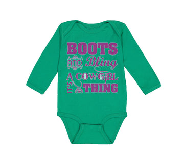 Long Sleeve Bodysuit Baby Boots and Bling Cowgirl Thing Western Cotton