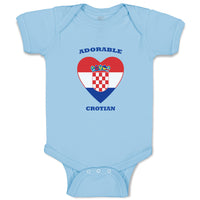 Baby Clothes Adorable Croatian Heart Countries Baby Bodysuits Boy & Girl Cotton