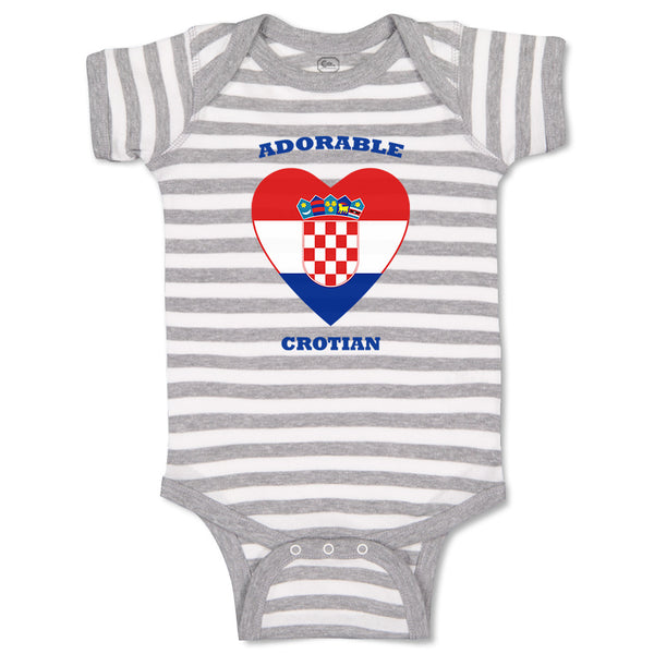 Baby Clothes Adorable Croatian Heart Countries Baby Bodysuits Boy & Girl Cotton