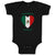 Baby Clothes Adorable Mexican Heart Countries Baby Bodysuits Boy & Girl Cotton